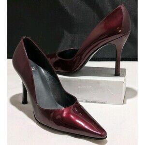 Y2K Stuart Weitzman Patent Leather Deep Red Pumps Women’s Size 9B Vintage EUC